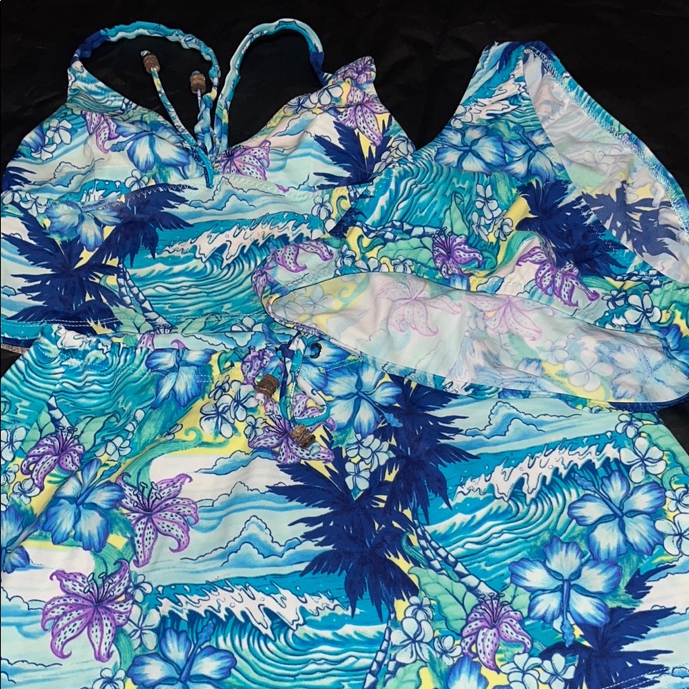 Tropical Floral Print Bikini Set
